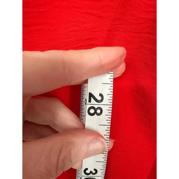 Umgee Top Womens Medium Red Flowy Oversized V Neck Comfortable Capsule - Picture 6 of 7